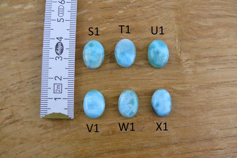 Małe kaboszony Larimar || Owalne || 18x13mm / 16x12mm / 15x11mm / 14x10mm / 12x10mm / 11x9mm zdjęcie 5