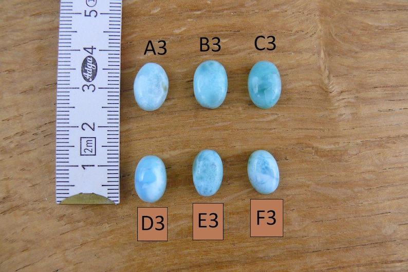 Małe kaboszony Larimar || Owalne || 18x13mm / 16x12mm / 15x11mm / 14x10mm / 12x10mm / 11x9mm zdjęcie 11