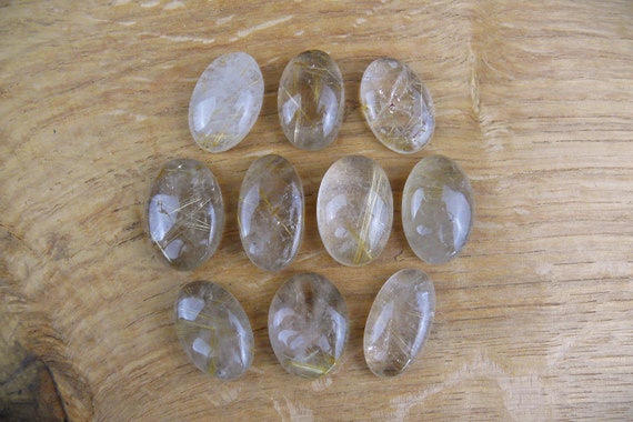 Goldener Rutilquarz Cabochons || Oval