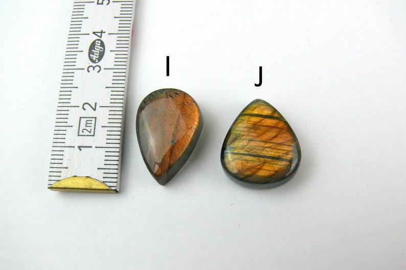 Golden Labradorite Cabochons Drop / Teardrop / Pear Shape image 6