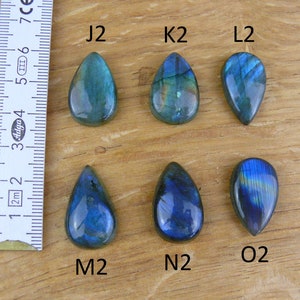 Labradorit Cabochons / Blauer Labradorit Tropfen / Birnen-Form / Teardrop Bild 8