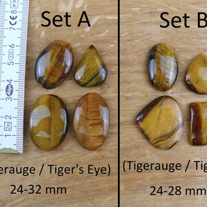Gemstone Cabochons || Sets of 4 || Labradorite, Prehnite, Amethyst, Carnelian, Rutilated Quartz, Larimar, Apatite, Chrysoprase, Sunstone, Chrysocolla image 2