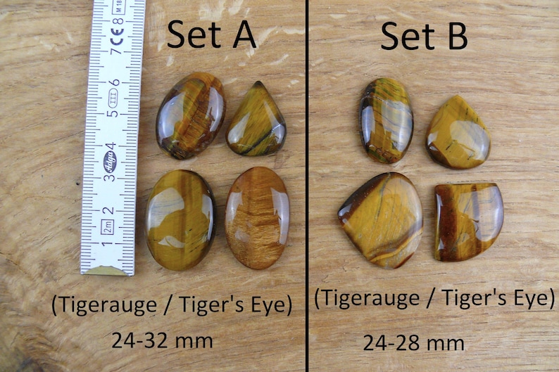 Gemstone Cabochons || Sets of 4 || Labradorite, Prehnite, Amethyst, Carnelian, Rutilated Quartz, Larimar, Apatite, Chrysoprase, Sunstone, Chrysocolla image 2