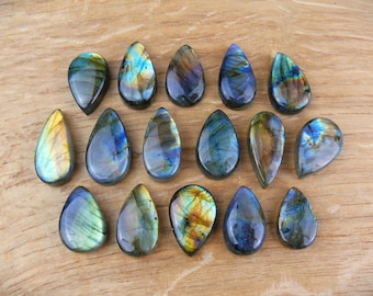 Labradorit Cabochons || Tropfen / Birnen-Form / Teardrops