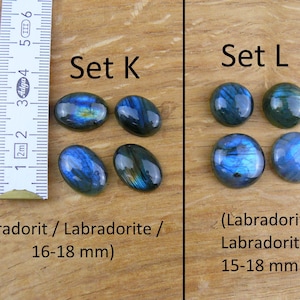 Gemstone Cabochons || Sets of 4 || Labradorite, Prehnite, Amethyst, Carnelian, Rutilated Quartz, Larimar, Apatite, Chrysoprase, Sunstone, Chrysocolla image 7
