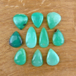 Chrysopras Cabochons || Tropfen / Teardrop / Birnen-Form
