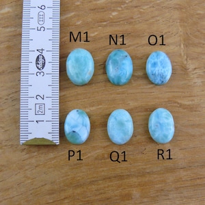 Małe kaboszony Larimar || Owalne || 18x13mm / 16x12mm / 15x11mm / 14x10mm / 12x10mm / 11x9mm zdjęcie 4