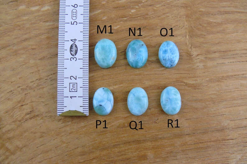 Małe kaboszony Larimar || Owalne || 18x13mm / 16x12mm / 15x11mm / 14x10mm / 12x10mm / 11x9mm zdjęcie 4