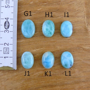 Małe kaboszony Larimar || Owalne || 18x13mm / 16x12mm / 15x11mm / 14x10mm / 12x10mm / 11x9mm zdjęcie 3