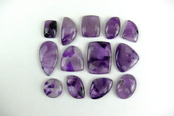 Amethyst Cabochons / Trapiche Amethyst || Viereckig, Tropfen, Rund, Oval, Andere Formen