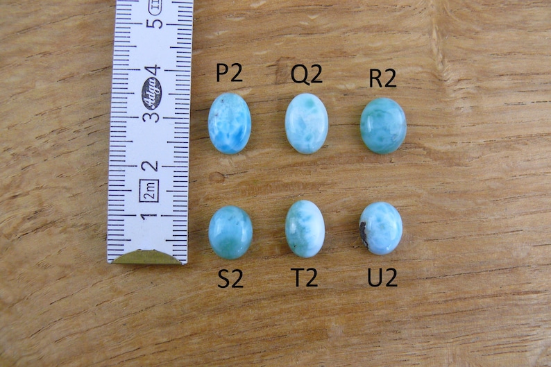 Małe kaboszony Larimar || Owalne || 18x13mm / 16x12mm / 15x11mm / 14x10mm / 12x10mm / 11x9mm zdjęcie 9