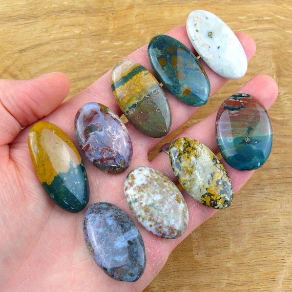 Ozean-Jaspis Cabochons || Oval || ca. 26-45 mm