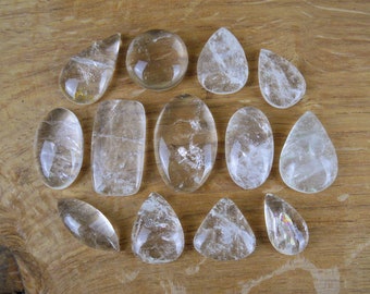 Bergkristall Cabochons / Rock Crystal Quartz || Oval, Tropfen, Marquise, Rund, Viereckig