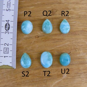 Kleine Larimar Cabochons / Larimar Edelsteine Oval, Tropfen/Teardrop, Marquise, Rund Bild 9