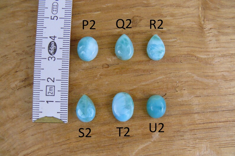 Kleine Larimar Cabochons / Larimar Edelsteine Oval, Tropfen/Teardrop, Marquise, Rund Bild 9