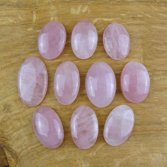 Rosenquarz Cabochons || Oval