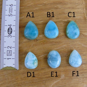 Kleine Larimar Cabochons / Larimar Edelsteine Oval, Tropfen/Teardrop, Marquise, Rund Bild 2