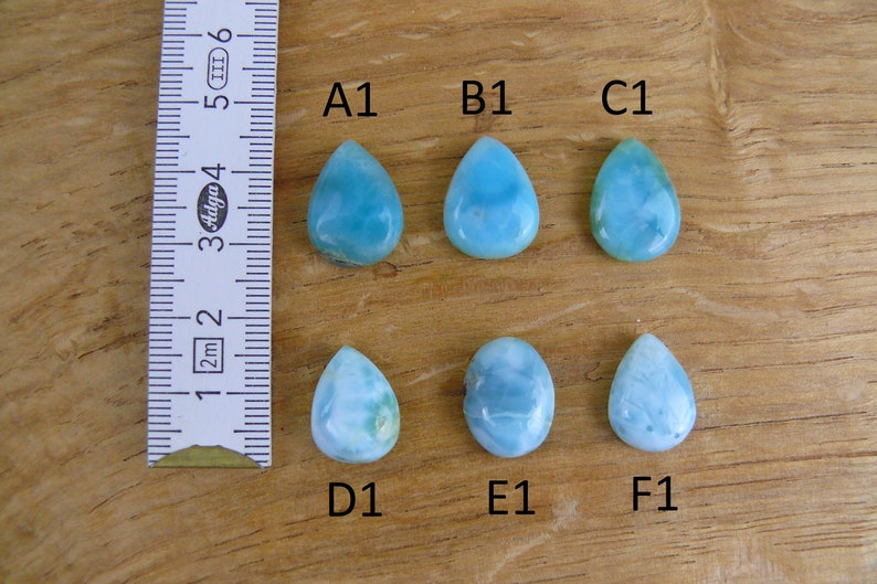 Kleine Larimar Cabochons / Larimar Edelsteine Oval, Tropfen/Teardrop, Marquise, Rund Bild 2