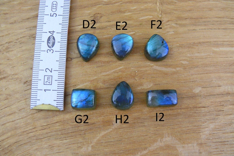 Petits cabochons labradorites Larme / Ovale / Carré / Marquise image 7