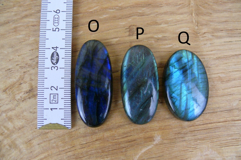 Blue labradorite cabochon Oval image 8