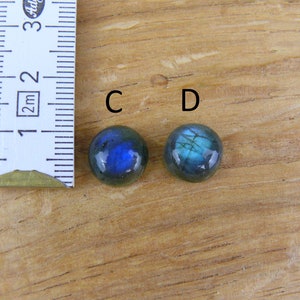 Kleine Labradorit Cabochons Rund 11x11mm / 10x10mm Bild 3