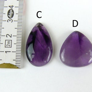 Amethyst Cabochons / Trapiche Amethyst Tropfen / Teardrop / Birnen-Form Bild 3