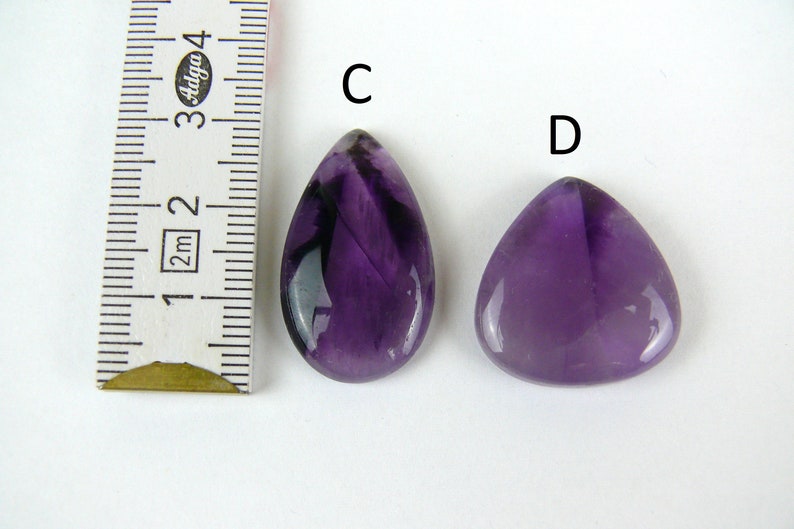 Amethyst Cabochons / Trapiche Amethyst Tropfen / Teardrop / Birnen-Form Bild 3