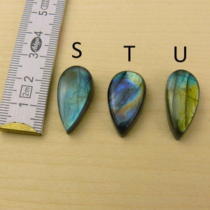 Labradorit Cabochons Edelsteine Tropfen-Form / Teardrop / Birnen-Form Bild 8