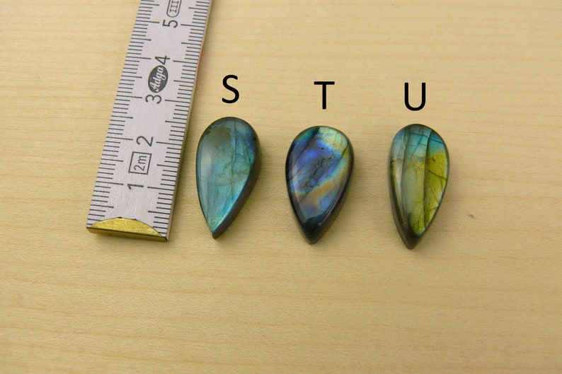 Labradorit Cabochons Edelsteine Tropfen-Form / Teardrop / Birnen-Form Bild 8