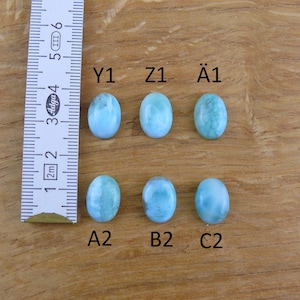 Małe kaboszony Larimar || Owalne || 18x13mm / 16x12mm / 15x11mm / 14x10mm / 12x10mm / 11x9mm zdjęcie 6