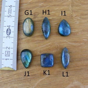 Petits cabochons labradorites Larme / Ovale / Carré / Marquise image 3