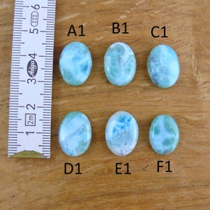 Małe kaboszony Larimar || Owalne || 18x13mm / 16x12mm / 15x11mm / 14x10mm / 12x10mm / 11x9mm zdjęcie 2