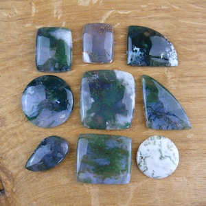 Mosagaat cabochons || Traandruppel, rond, vierkant, diverse vormen