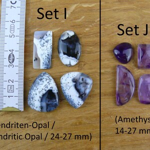 Gemstone Cabochons || Sets of 4 || Labradorite, Prehnite, Amethyst, Carnelian, Rutilated Quartz, Larimar, Apatite, Chrysoprase, Sunstone, Chrysocolla image 6