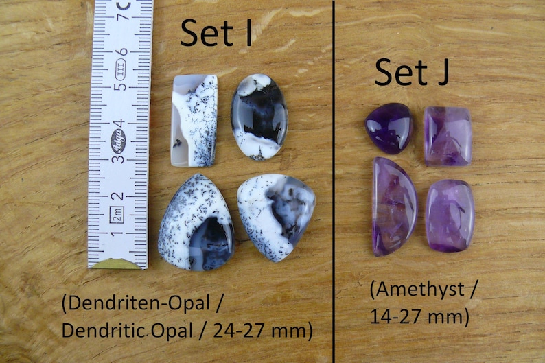 Gemstone Cabochons || Sets of 4 || Labradorite, Prehnite, Amethyst, Carnelian, Rutilated Quartz, Larimar, Apatite, Chrysoprase, Sunstone, Chrysocolla image 6