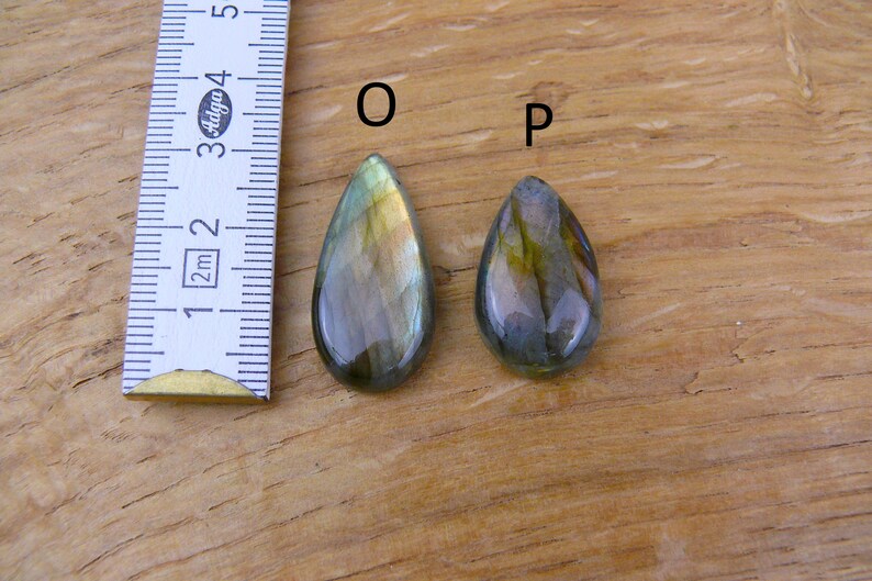 Golden Labradorite Cabochons Drop / Teardrop / Pear Shape image 9