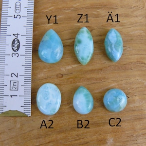 Kleine Larimar Cabochons / Larimar Edelsteine Oval, Tropfen/Teardrop, Marquise, Rund Bild 6