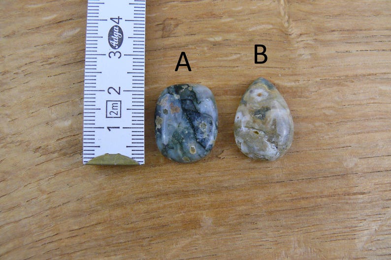 Kleine Ozean-Jaspis Cabochons / Ozean Jasper || Tropfen, Oval, Viereckig Bild 2
