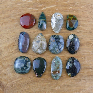 Kleine Ozean-Jaspis Cabochons / Ozean Jasper || Tropfen, Oval, Viereckig Bild 1