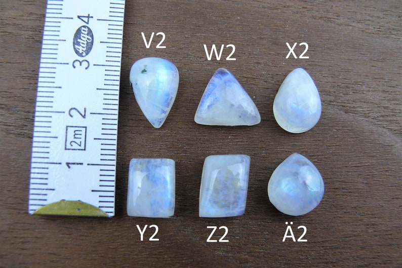 Regenbogen Mondstein Cabochons / Weißer Labradorit Edelsteine Viereckig/Rechteckig, Oval, Tropfen, Rund, Verschiedene Formen Bild 10