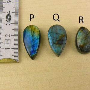 Labradorit Cabochons Edelsteine Tropfen-Form / Teardrop / Birnen-Form Bild 7