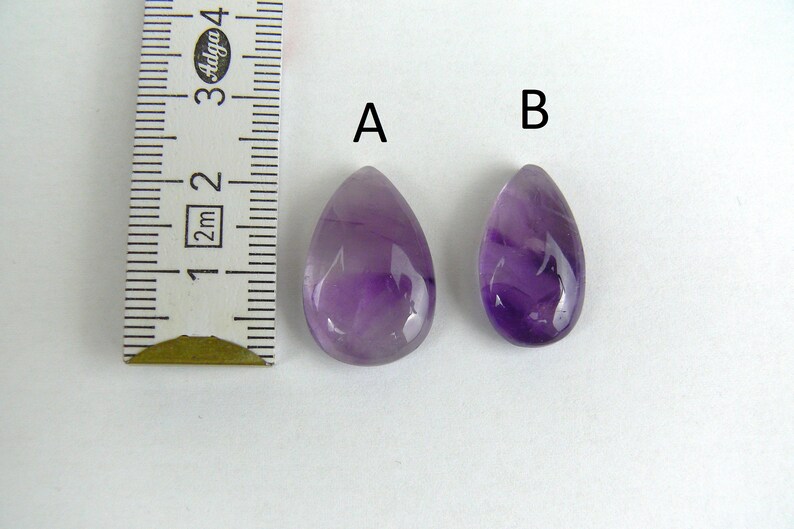 Amethyst Cabochons / Trapiche Amethyst Tropfen / Teardrop / Birnen-Form Bild 2