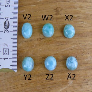 Kleine Larimar Cabochons / Larimar Edelsteine Oval, Tropfen/Teardrop, Marquise, Rund Bild 10