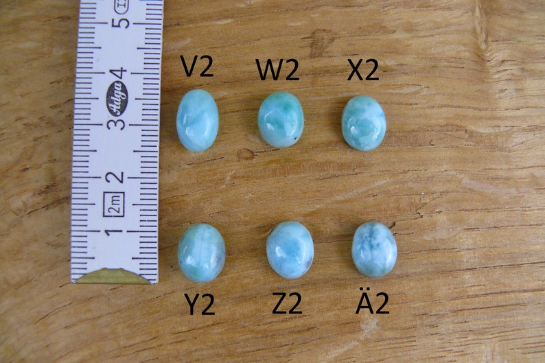 Kleine Larimar Cabochons / Larimar Edelsteine Oval, Tropfen/Teardrop, Marquise, Rund Bild 10