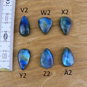 Labradorit Cabochons / Blauer Labradorit Tropfen / Birnen-Form / Teardrop Bild 10