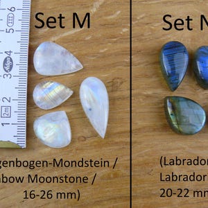 Gemstone Cabochons || Sets of 4 || Labradorite, Prehnite, Amethyst, Carnelian, Rutilated Quartz, Larimar, Apatite, Chrysoprase, Sunstone, Chrysocolla image 8