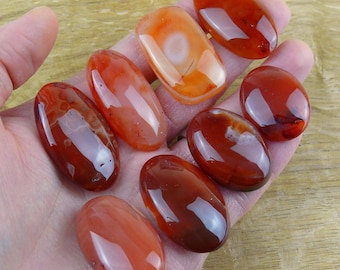Carnelian / Orange Chalcedony || Cabochons || Oval, Drop, Square