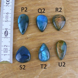 Cabochons labradorites / Labradorite bleue Larme / Forme de poire / Larme image 9