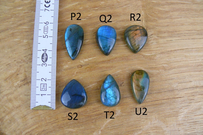 Cabochons labradorites / Labradorite bleue Larme / Forme de poire / Larme image 9