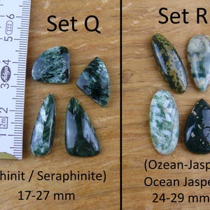 Gemstone Cabochons || Sets of 4 || Labradorite, Prehnite, Amethyst, Carnelian, Rutilated Quartz, Larimar, Apatite, Chrysoprase, Sunstone, Chrysocolla image 10